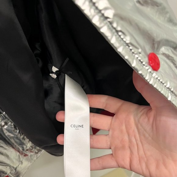 Celine FW2023 Silver Metallic Teddy Blouson Bomber Jacket 54 XL - Picture 5 of 8